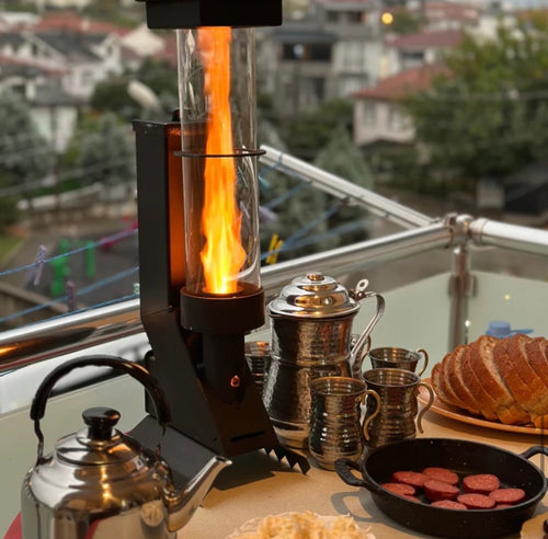 Flare | Taşınabilir Pelet Soba & Pişirme Ünitesi (1 kg pelet Ve PÜRMÜZ ÇAKMAK hediyeli )